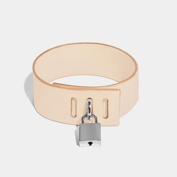 PADLOCK COLLAR NATURAL