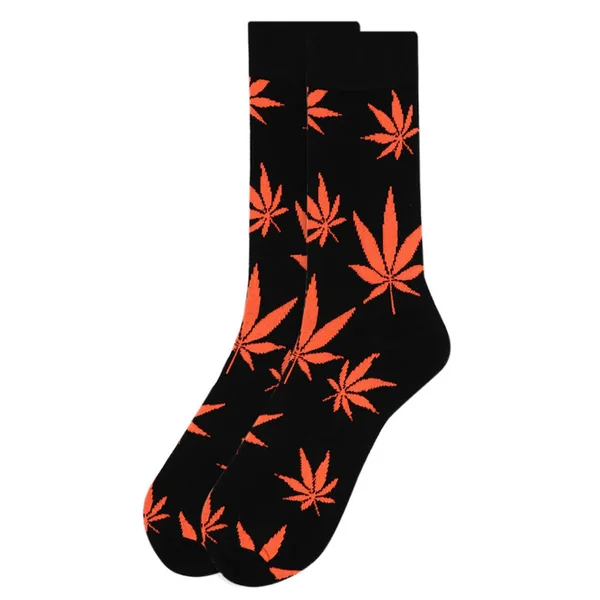 Parquet Socks-Orange Pot Leaf*