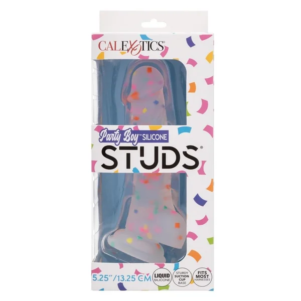 Party Boy Silicone Studs Dong with Suction Cup 5.25in