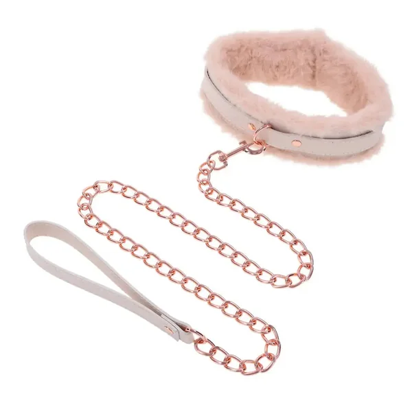 Peaches ‘n CreaMe Fur BDSM Collar & Leash