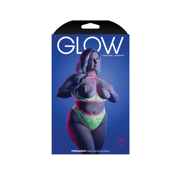 Persuasive Open Cup Bra & Panty Queen Size