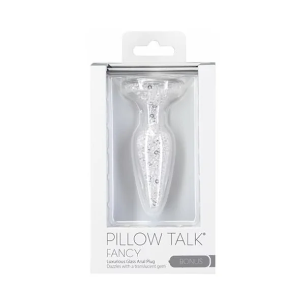 Pillow Talk Fancy Glass Anal Plug with Glitter and Gem Base