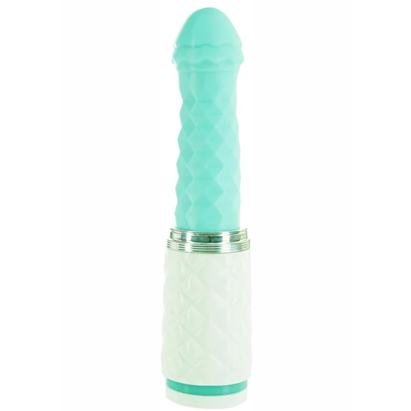 Pillow Talk Feisty Silicone Thrusting and Vibrating Massager – Teal