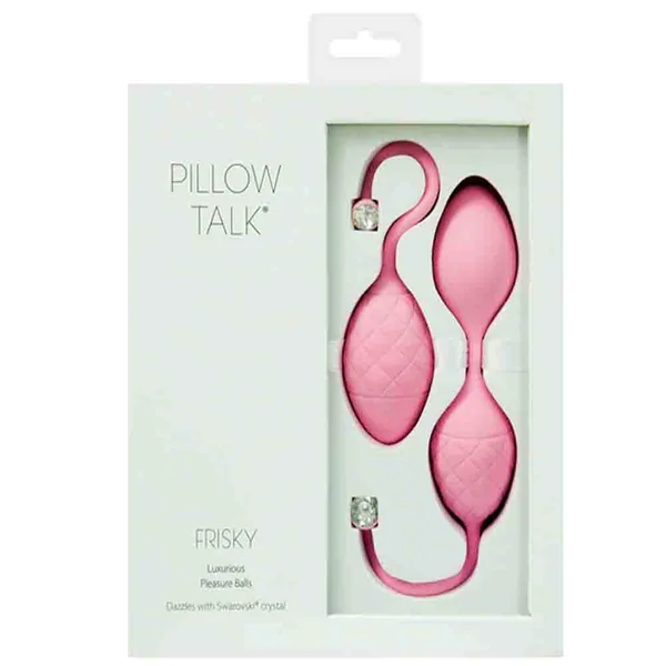 Pillow Talk Luxurious Pleasure Ben Wa BallsSilicone Textured Weighted Kegel Balls With Swarovski Crystal