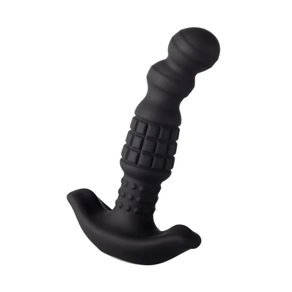 Pineapple Man Rolling Bead Vibrating Rechargeable Silicone Prostate Massager – Black
