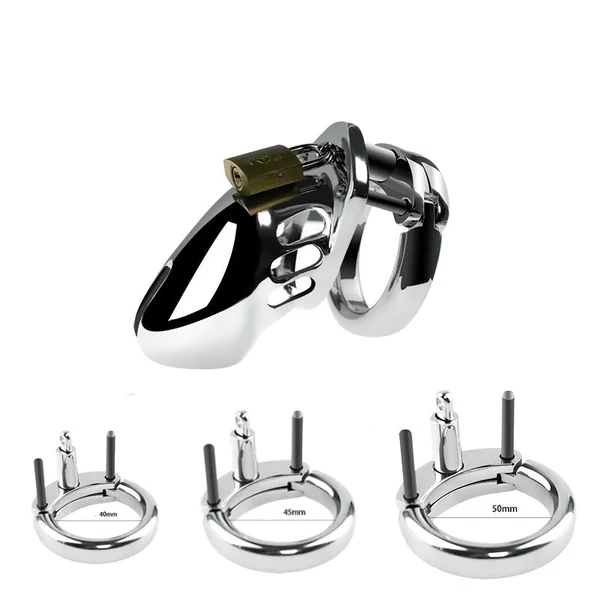 Pinned Down 2.4" Male Chastity Cage Cock Cage by Metal Pleasure Play