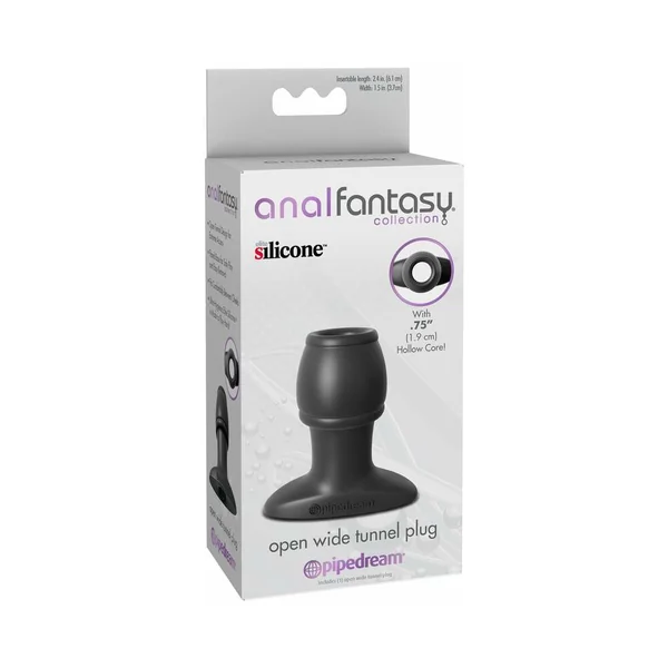 Pipedream Anal Fantasy Collection Silicone Open Wide Tunnel Plug Black