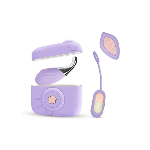 Play With Me Snapstar Rechargeable Vibrator Set with Remote (4 Piece) – Purple