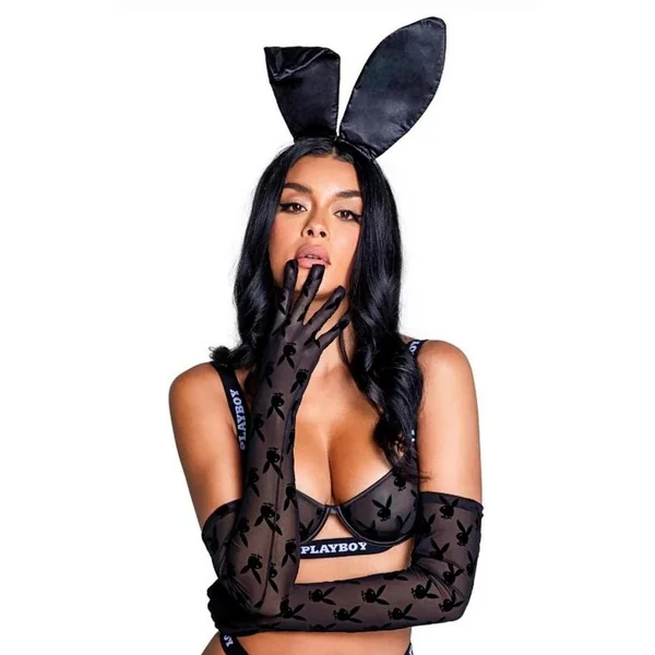 Playboy Bunny Noir Gloves
