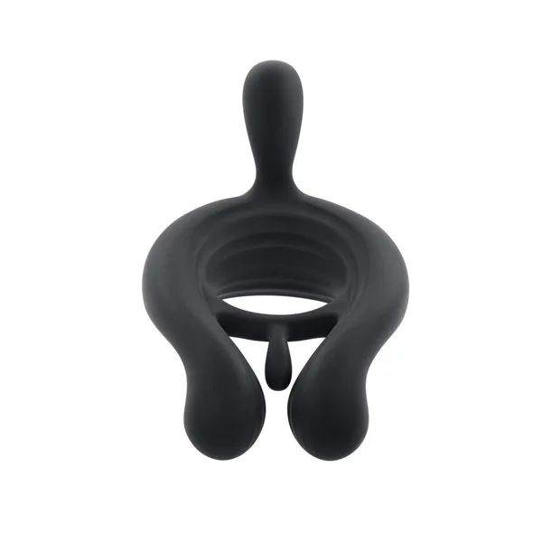 Playboy Triple Play Rechargeable Silicone Cock Ring with Remote Control – Black