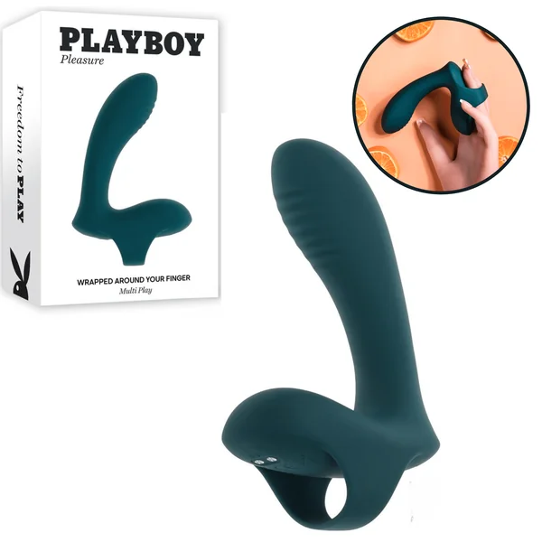 Playboy Wrapped Around Your Finger G-Spot and P-Spot Stimulator Finger Vibrator