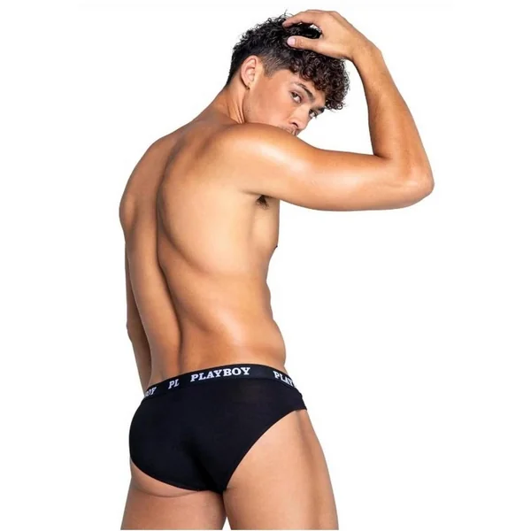 Playboys Mens Modal Gym Brief – Small – Black/White
