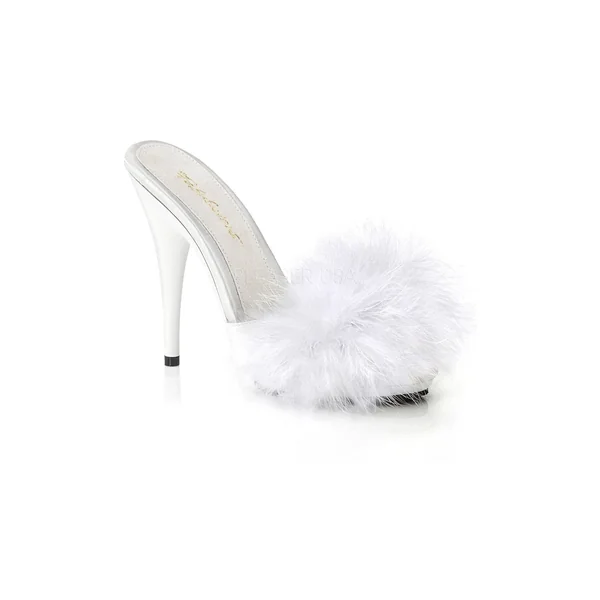 POISE-501F Slide | White Genuine Satin