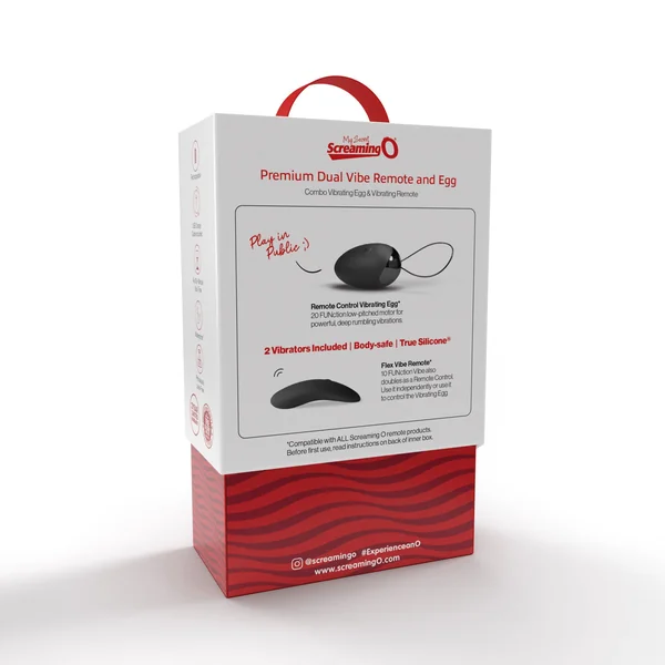 Premium Dual Vibe Remote and Egg Silicone Vibrator Black