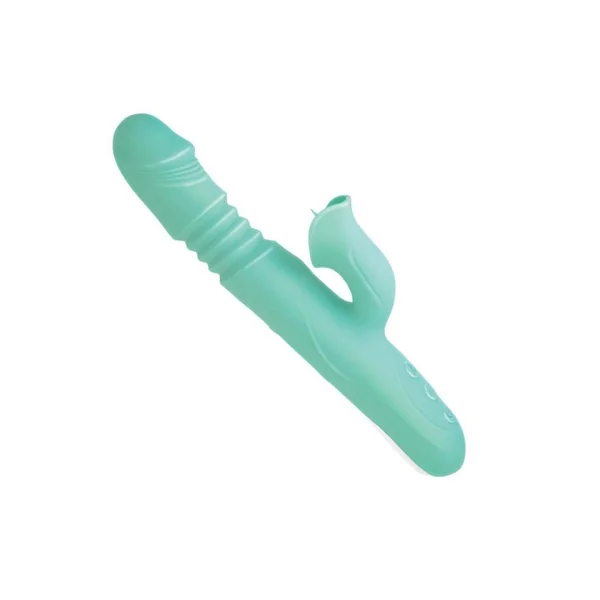 Princess Passion Heat Rechargeable Silicone Warming Vibrator with Clitoral Wheel – Aqua