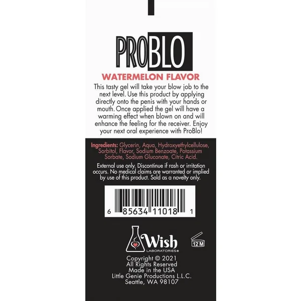 Problo Fishbowl Oral Pleasure Flavored Gel 10ml (65 Per Bowl) - Watermelon