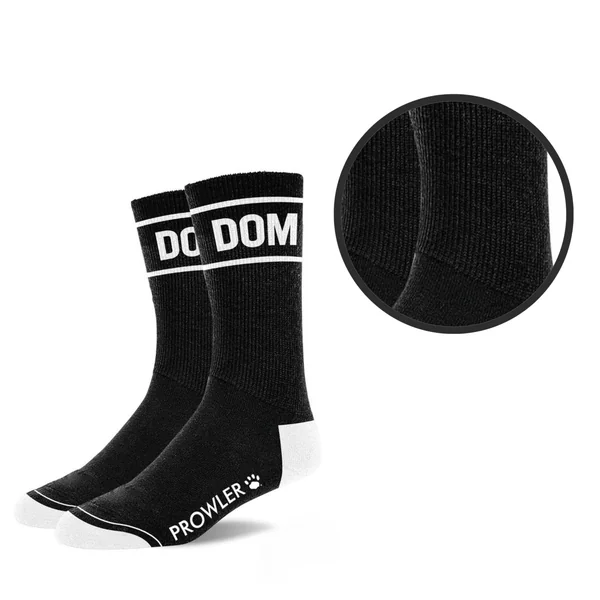 Prowler RED BDSM Accessory Bold Design One Size Breathable Socks – Black & White