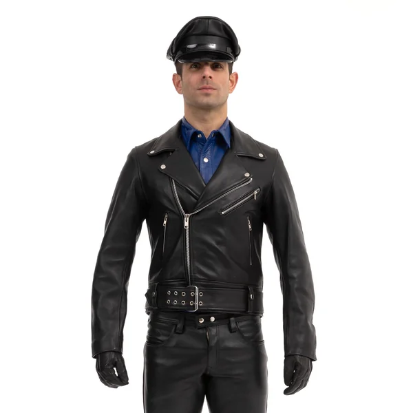Prowler RED Leather Police Jacket Black
