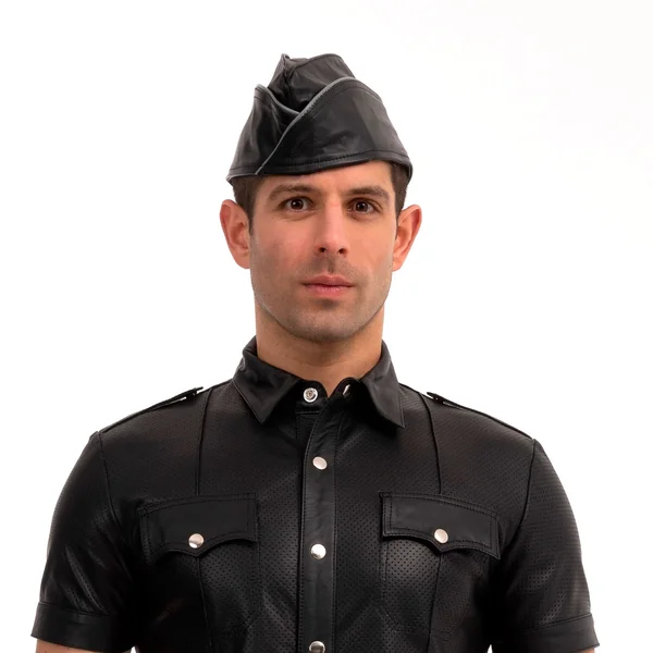 Prowler RED Leather Triangle Cap Black Grey