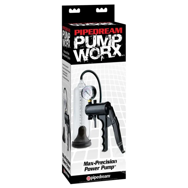 Pump Worx Max Precision Power Penis Pump - Clear And Black