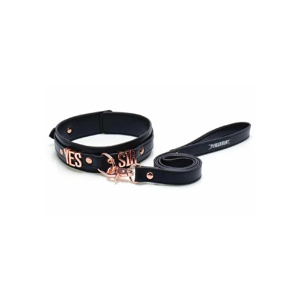 Punishment Yes Sir Collar/Leash – Rose Gold