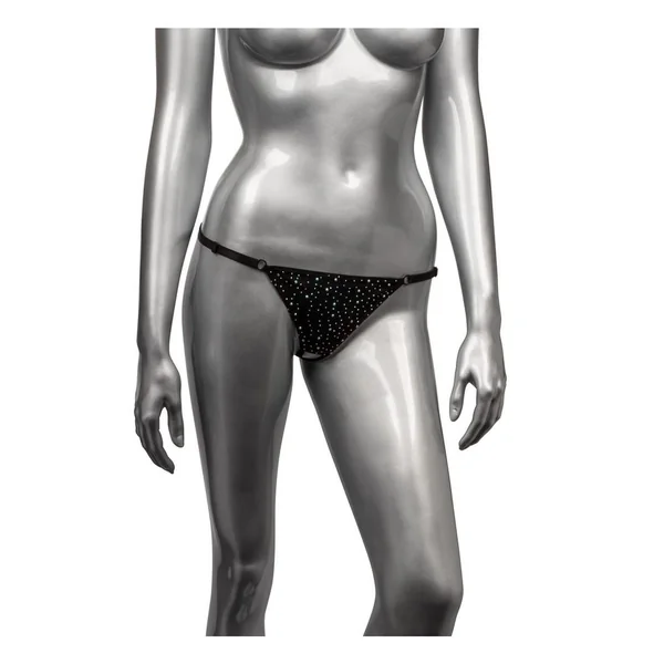 Radiance Crotchless Thong – Plus Size – Black