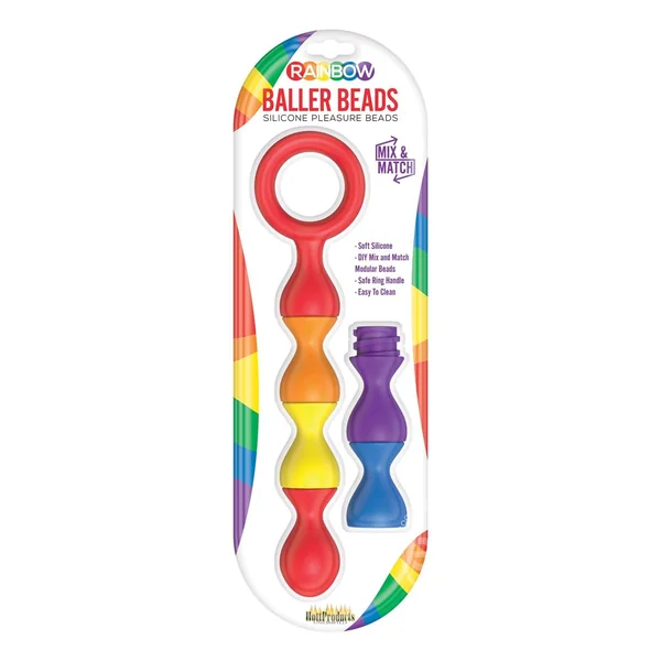 Rainbow Baller Beads - Silicone Pleasure Anal Beads