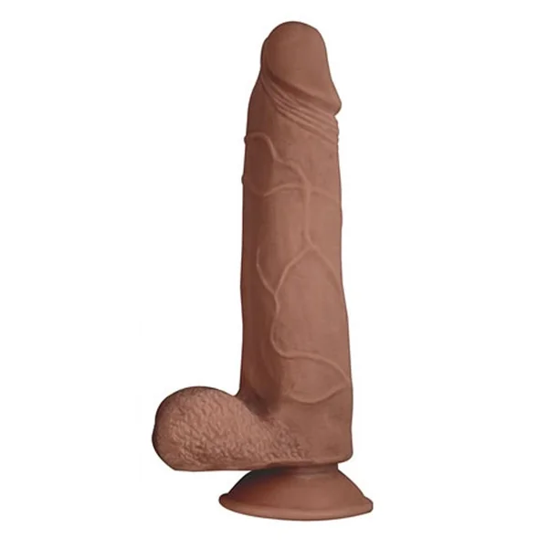 Realcocks Dual Layered 04 Bendable Thick Dildo Waterproof Brown 8 Inch