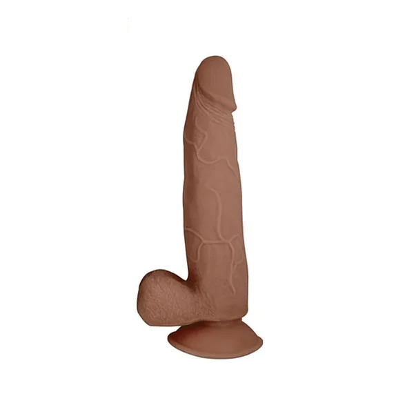Realcocks Dual Layered 05 Bendable Dildo Thin Tip Waterproof Brown 8 Inch