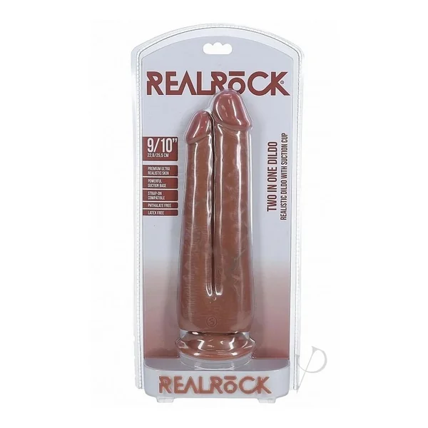 RealRock Ultra Realistic Skin Dual Penetration 9in/10in - Caramel