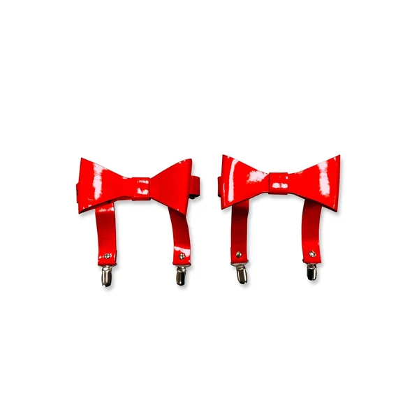 Red Patent Garters (Set Of 2)