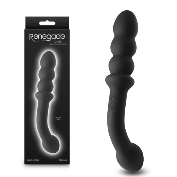 Renegade Duel Rechargeable Silicone Massager Double-Ended Dildo Black