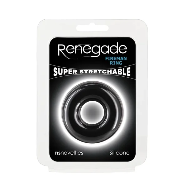 Renegade Fireman Cock Ring – Medium Black