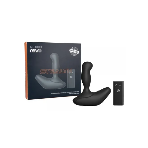 Revo Stealth Remote Control Rechargeable Rotating Prostate Massager Silicone Waterproof Black
