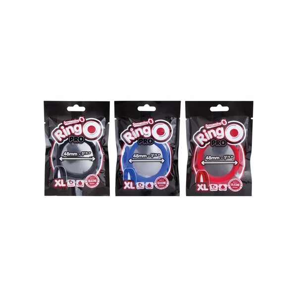 Ring O Pro Xtra Large Silicone Penis Rings Waterproof Assorted Colors 12 Each Per Pop Box