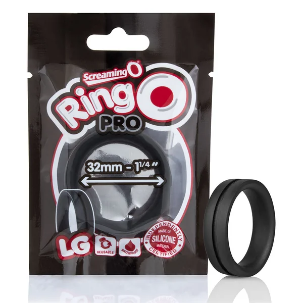 RingO Pro Large Black Silicone Erection Enhancement Ring