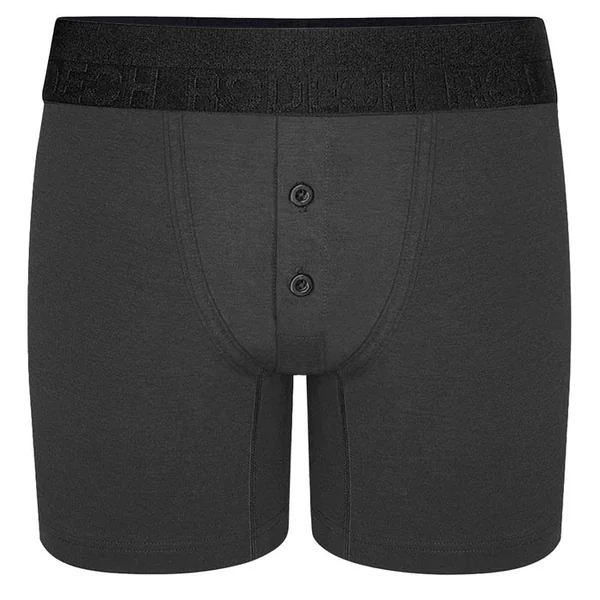 Rise Button Fly Boxer with Built-In Harness in Gray