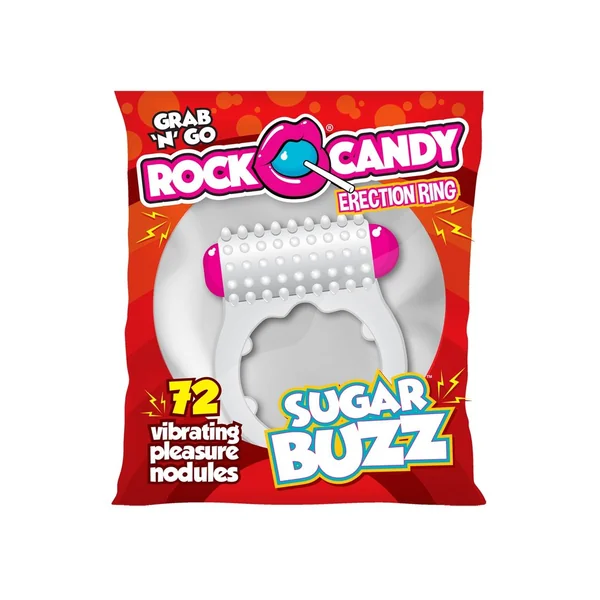 Rock Candy Sugar Buzz Vibrating Cock Ring – White