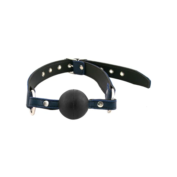 Rouge Adjustable Leather Ball Gag Blue