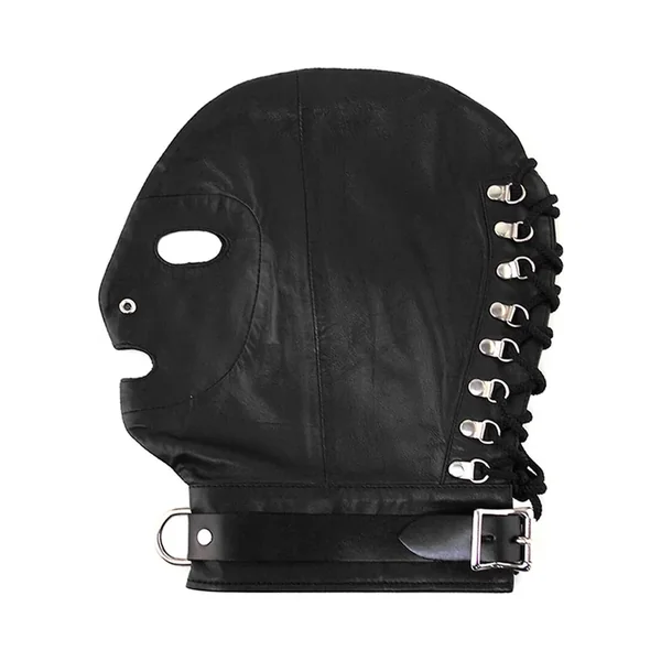 Rouge Leather Mask with D Ring and Lock Strap