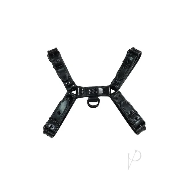 Rouge Over The Head Adjustable Leather Harness - XXLarge - Black