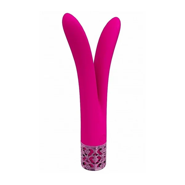 Royal Gems Dueling Queens Rechargeable Silicone Vibrator – Pink