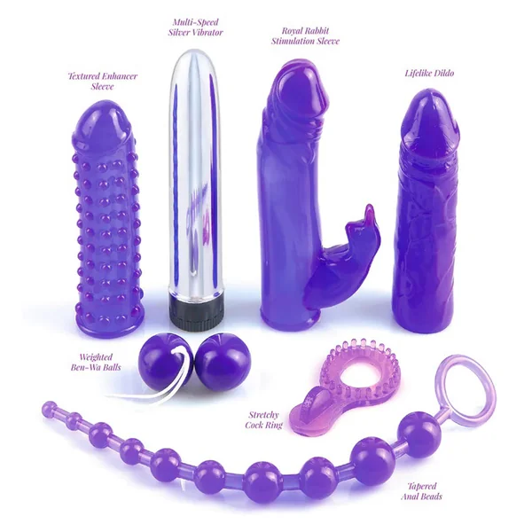 Royal Rabbit Kit Multi-Speed Vibe with Sleeves and Cockring Combo