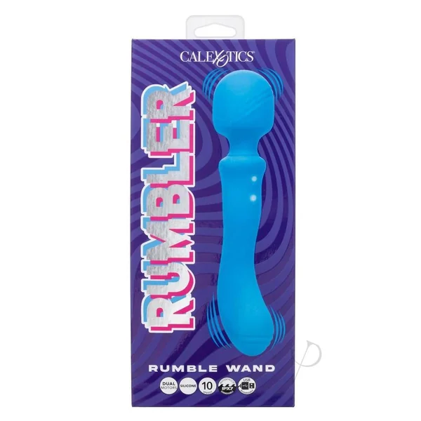 Rumbler Rumble Wand Rechargeable Silicone Vibrator - Blue