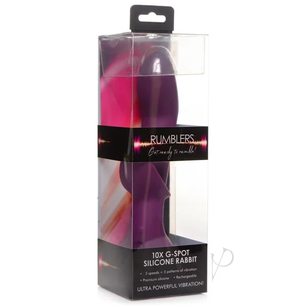 Rumblers 10X G-Spot Silicone Rabbit Vibrator - Purple