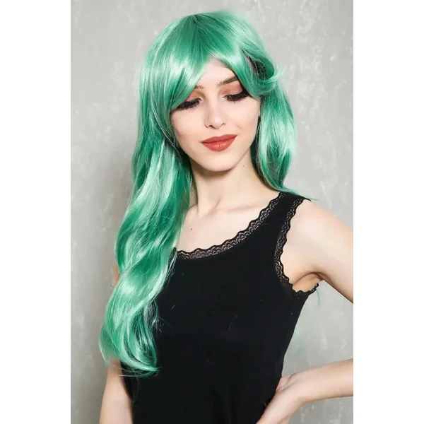 Sage Side Sweep Bangs Wavy Hair Costume Wig