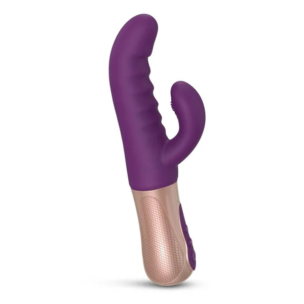 Sassy Bunny Dual Motor Rechargeable Silicone Thrusting Rabbit Vibrator – Purple Rain