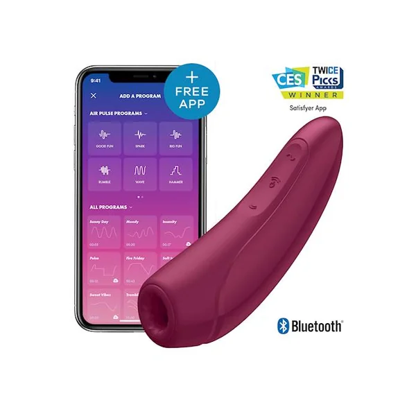 Satisfyer Curvy 1+Air Pulse Stimulator vibration Clitoris Stimulating Vibrator Connect App