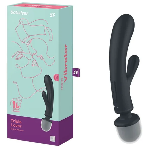 Satisfyer Triple Stimulation Massager Travel-Friendly Rechargeable Rabbit Vibrator –