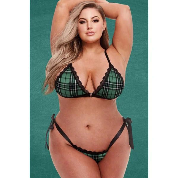 Schoolgirl Bra & Open Back Panty Set